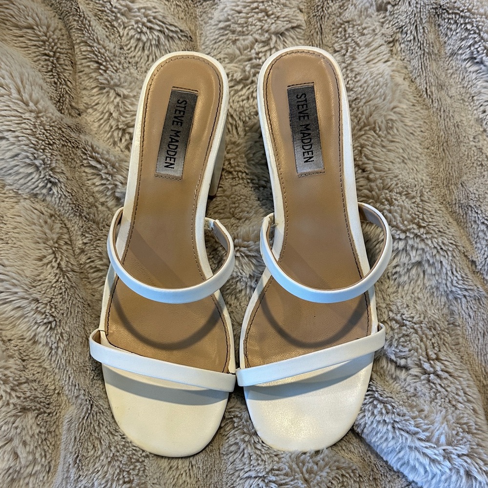 Steve Madden White Strappy Sandals